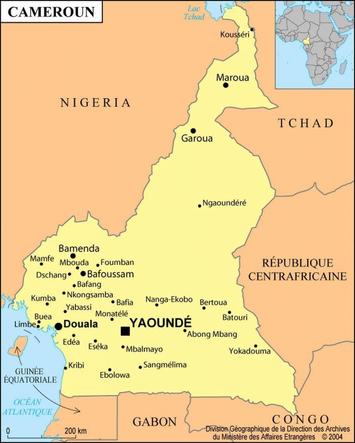 Peta dari douala, Kamerun