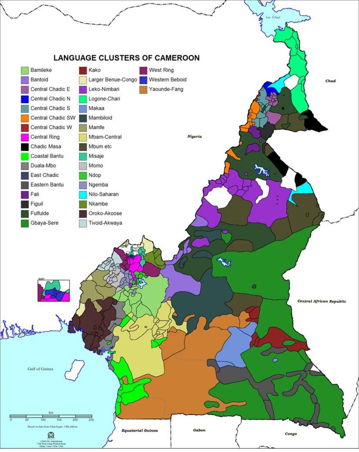 Peta dari Kamerun bahasa