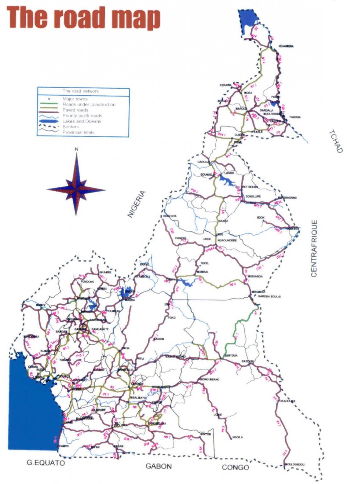Peta dari Kamerun jalan