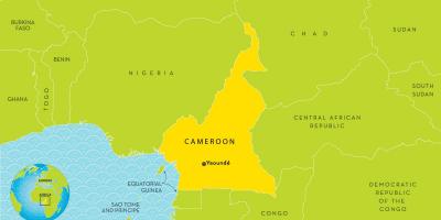 Peta dari Kamerun dan negara-negara sekitarnya